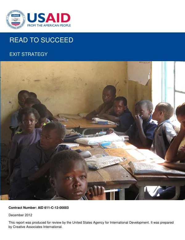 Read to Succeed (RTS) Exit Strategy