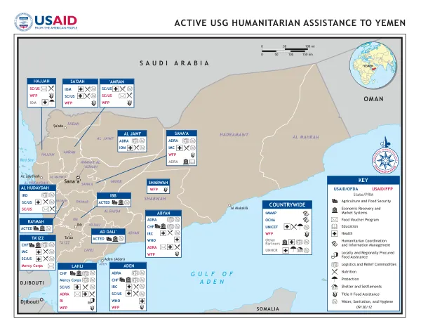 ACTIVE USG HUMANITARIAN ASSISTANCE TO YEMEN