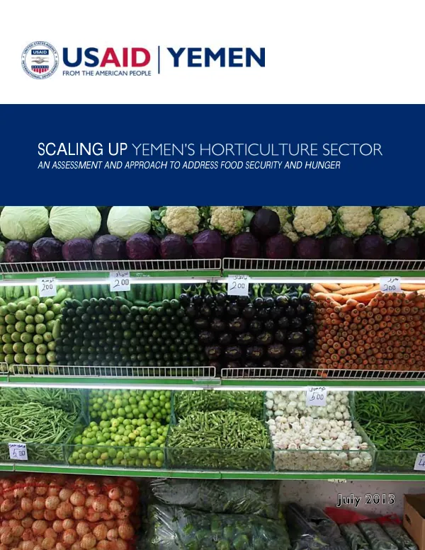 An assessment and approach to address food security and hunger