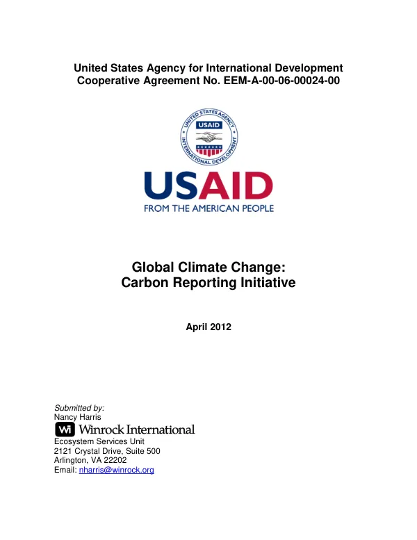 Global Climate Change: Carbon Reporting Initiative