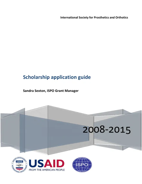 USAID Collaborative Agreement DFD-A-00-08-00309-00 Scholarship Application Guide