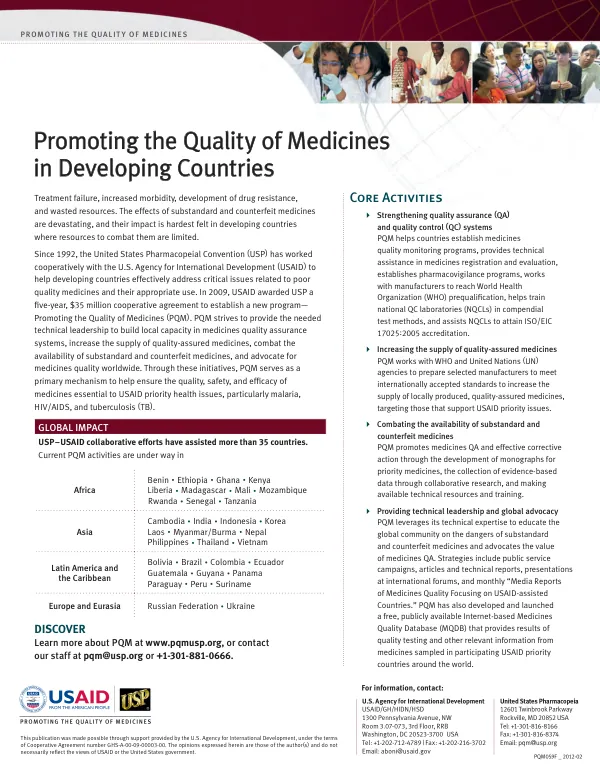 Promoting the Quality of Medicines