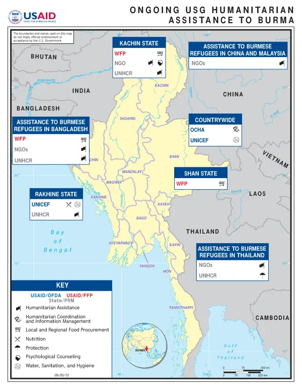 USAID-DCHA Burma Complex Emergency Program Map