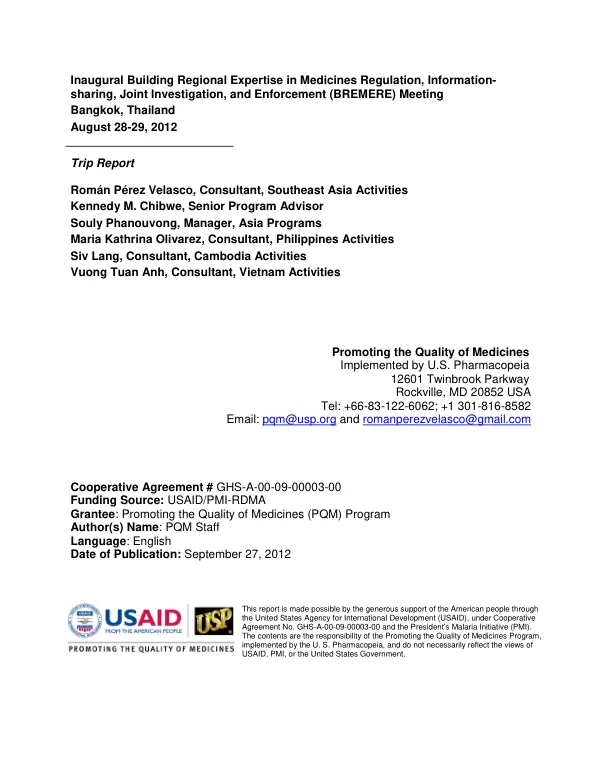 USP DQI TRIP REPORT