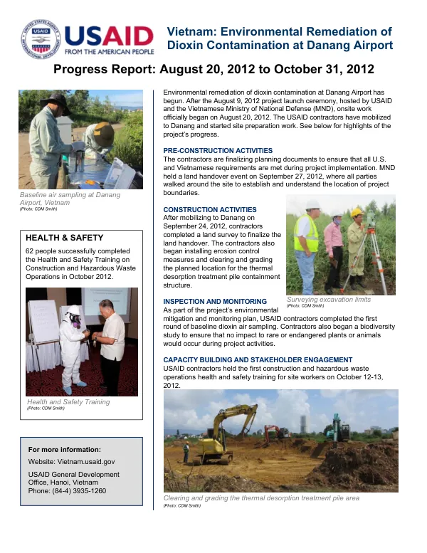 Vietnam: Environmental Remediation of Dioxin Contamination at Danang Airport Progress Report