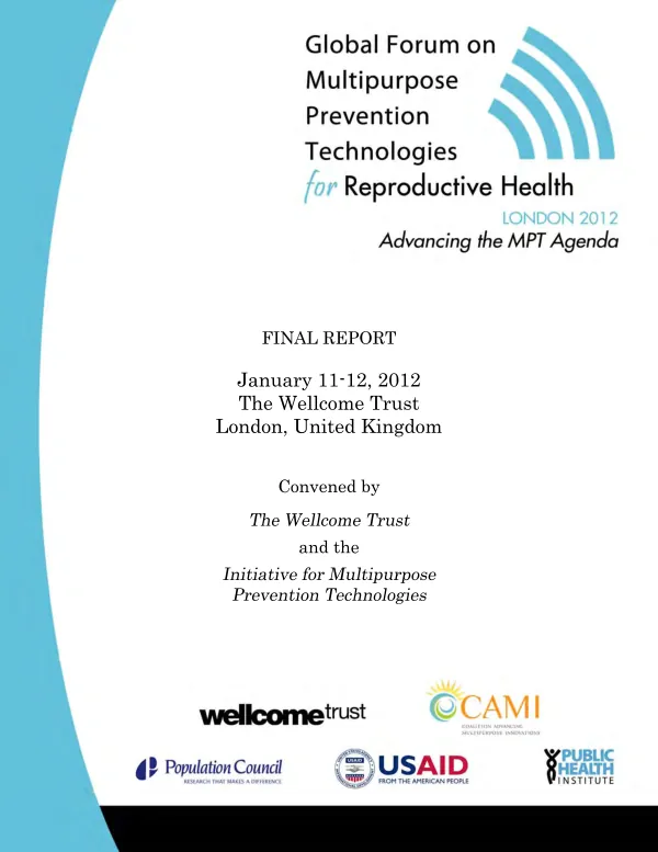 Global Forum on Multipurpose Prevention Technologies for Reproductive Health