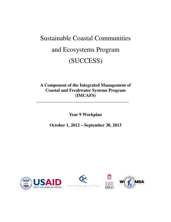 Integrated Management of Coastal and Freshwater Ecosystems