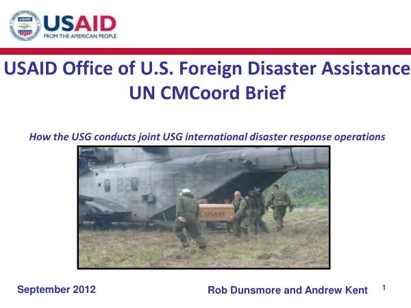 USAID/OFDA's Role in a Disaster Response