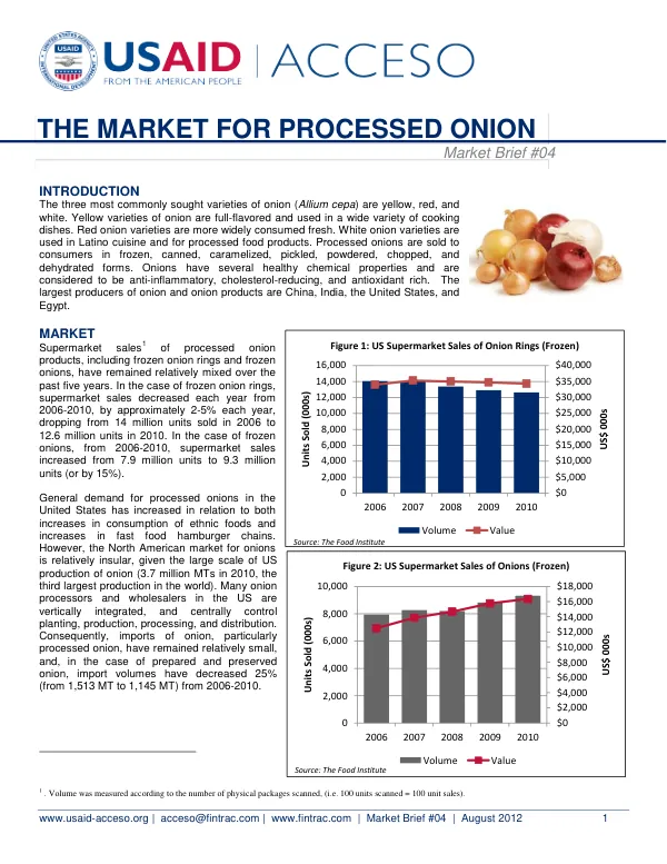 Market Brief #04: The Market for Processed Onion