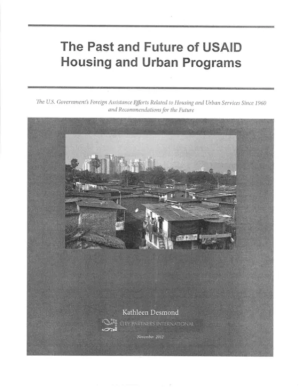 The Past and Future of USAID Housing and Urban Programs