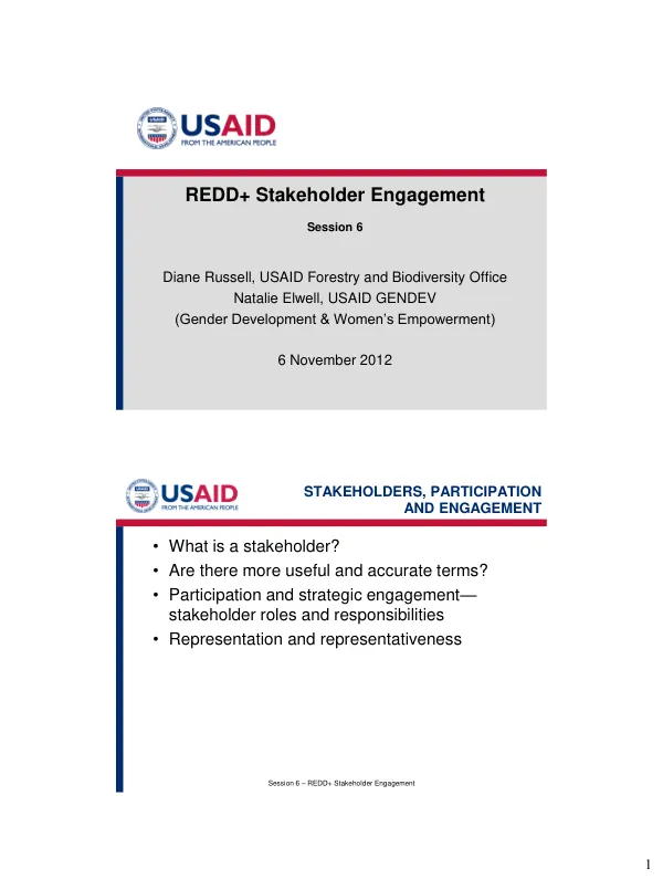 REDD+ Stakeholder Engagement