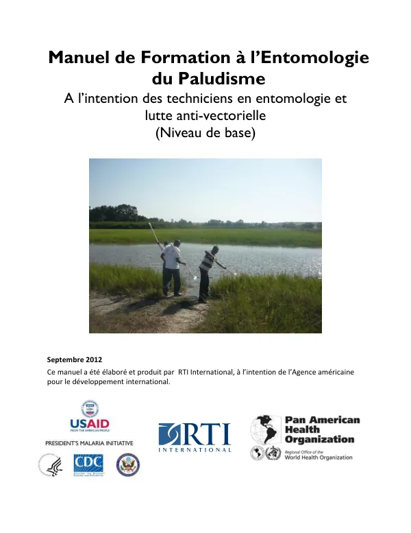 Manuel de Formation à l’Entomologie du Paludisme