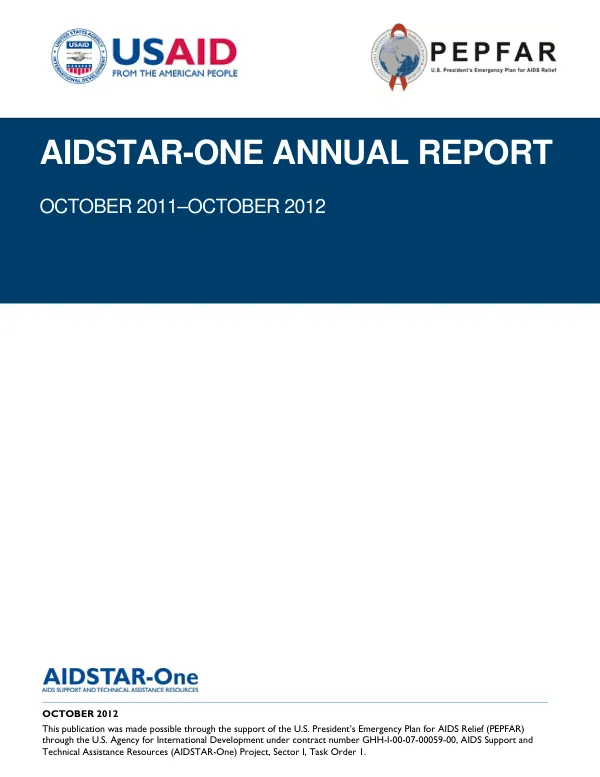 AIDSTAR-One Annual Report October 2011–October 2012
