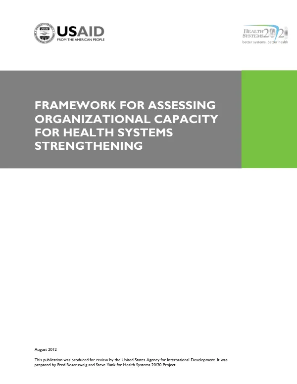 Framework for Assessing Organizational Capacity for Health Systems Strengthening