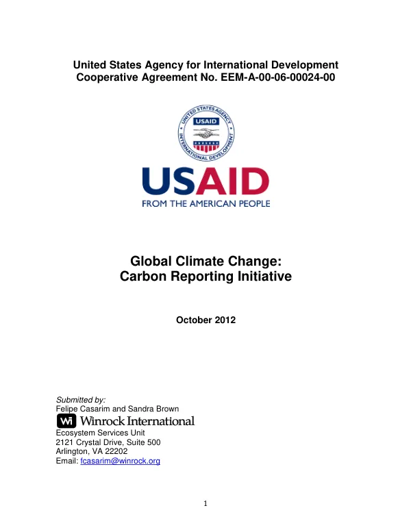 Global Climate Change: Carbon Reporting Initiative