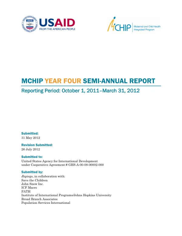 MCHIP Year Four Semi-Annual Report
