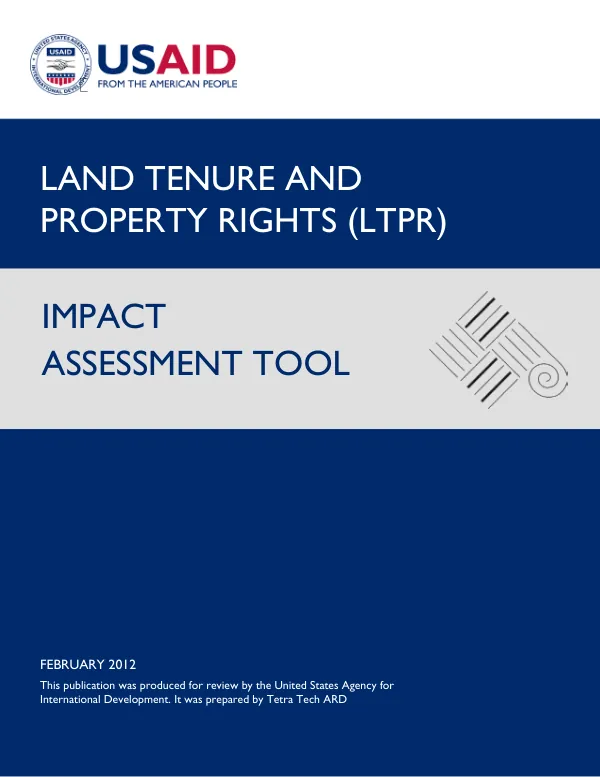 Land Tenure and Property Rights Impact Assessment Tool
