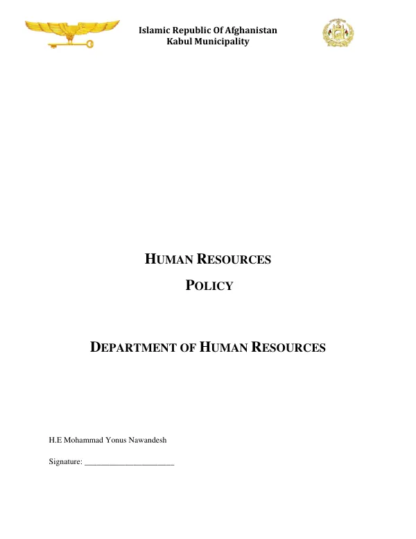 Human Resource Policy Manual