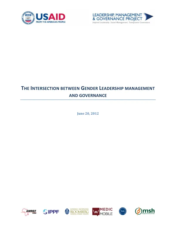 Gender and Governance in Leadership, Management, and Governance