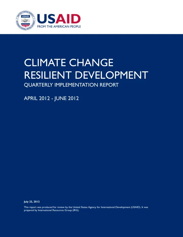 Climate Change Resilient Development Quarterly Implementation Report