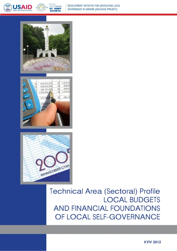 Technical Area (Sectoral) Profile: LOCAL BUDGETS AND FINANCIAL FOUNDATIONS OF LOCAL SELF-GOVERNANCE