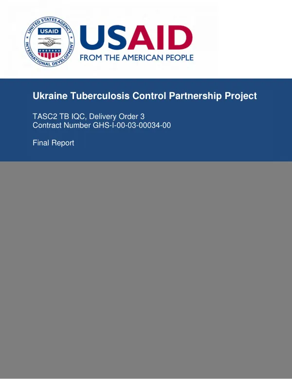 Ukraine Tuberculosis Control Partnership Project