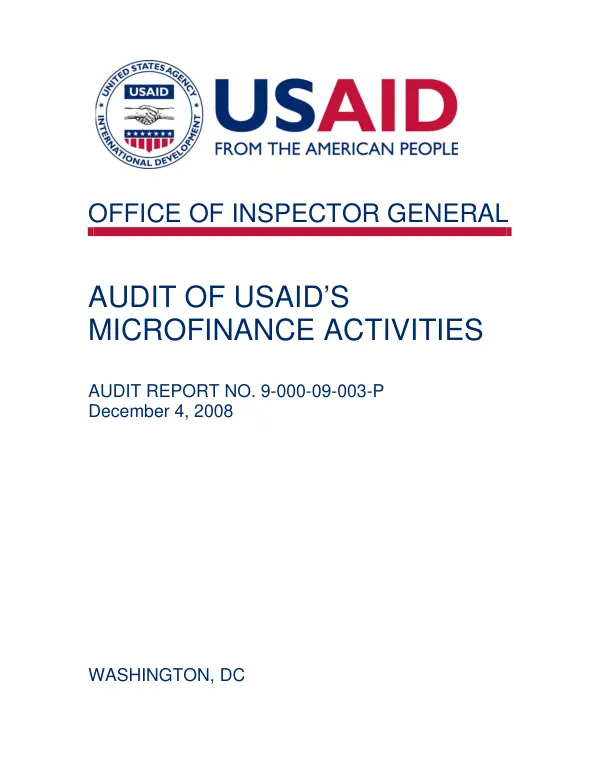 USAID/Co-operative Bank of Kenya microfinance program : award no. 623-G-00-98-00060-00 -- evaluation report