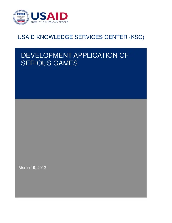Development Application of Serious Games