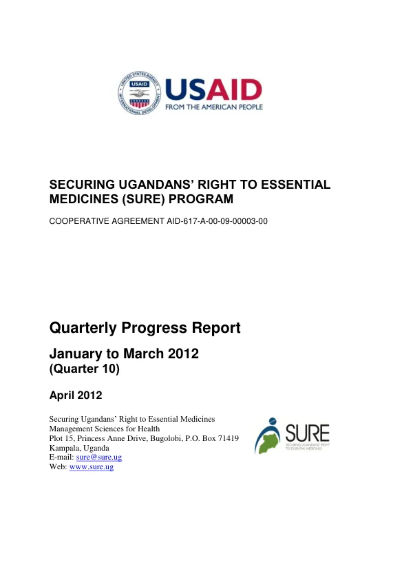 Securing Ugandans’ Right to Essential Medicines (SURE) Program
