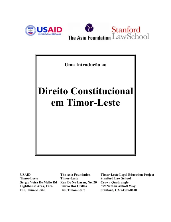 Introdução ao Direito Constitucional em Timor-Leste