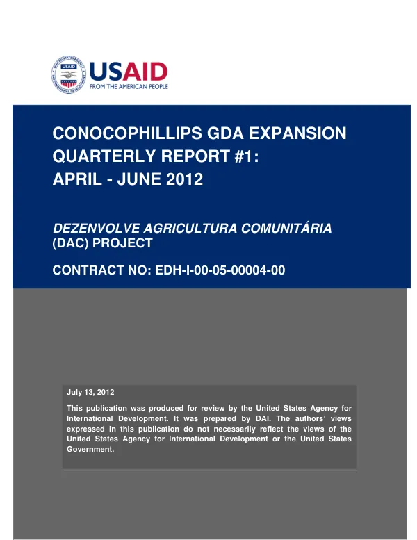 DAC Quarterly Report: GDA Expansion April-June 2012