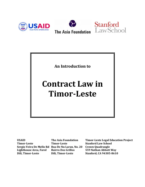 An Introduction to Contract Law in Timor-Leste