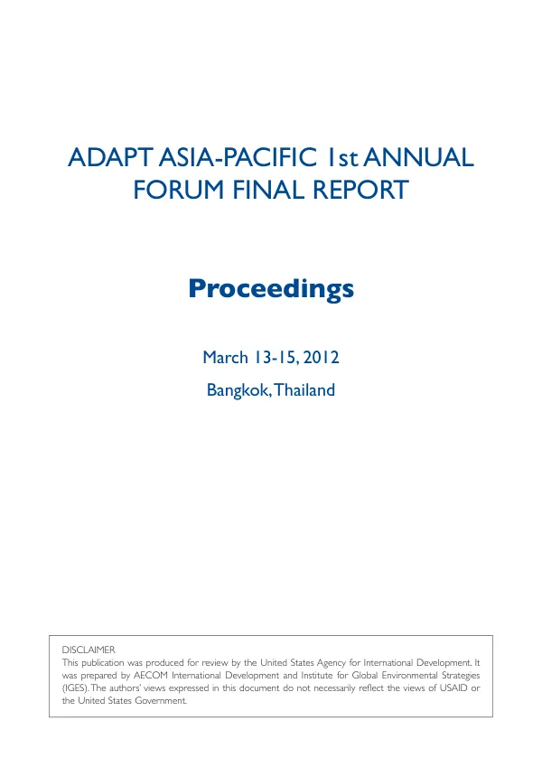 ADAPT Asia-Pacific 1st Annual Forum Final Report