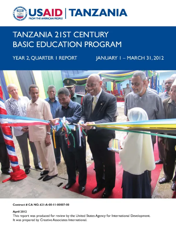 TZ21 Year 2, Quarter 1 Report, January-March 2012