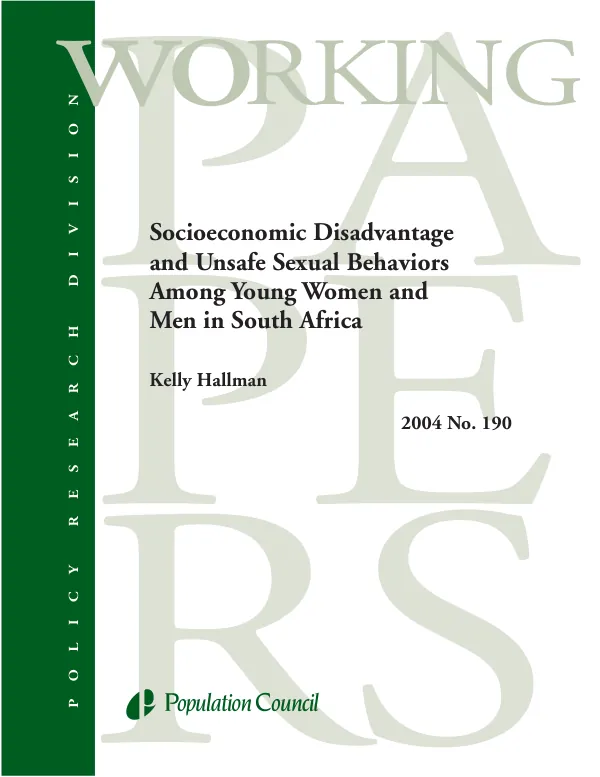 Socioeconomic disadvantage and unsafe sexual behaviors among young women and men in South Africa