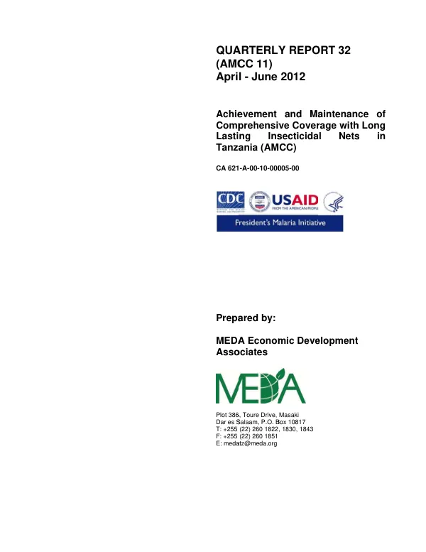 Quarterly Report 32: Tanzania National Voucher Scheme