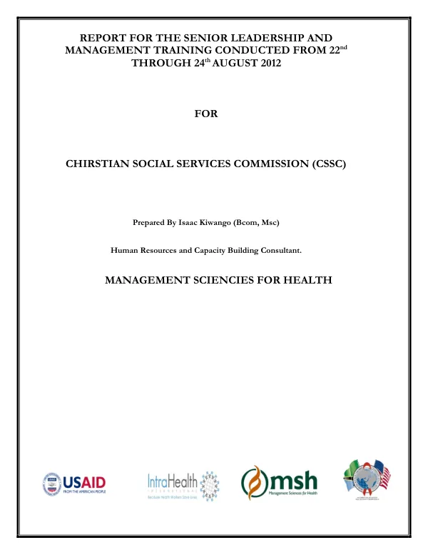 Senior Leadership Training Report: Leadership Development Program (LDP)