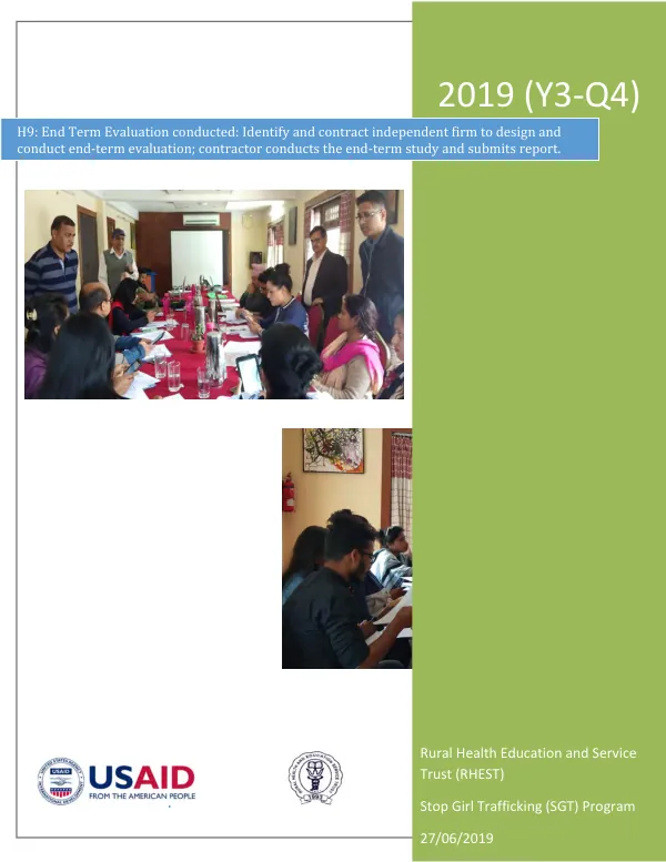 H9 : end term evaluation conducted : 2019 (Y3 - Q4)