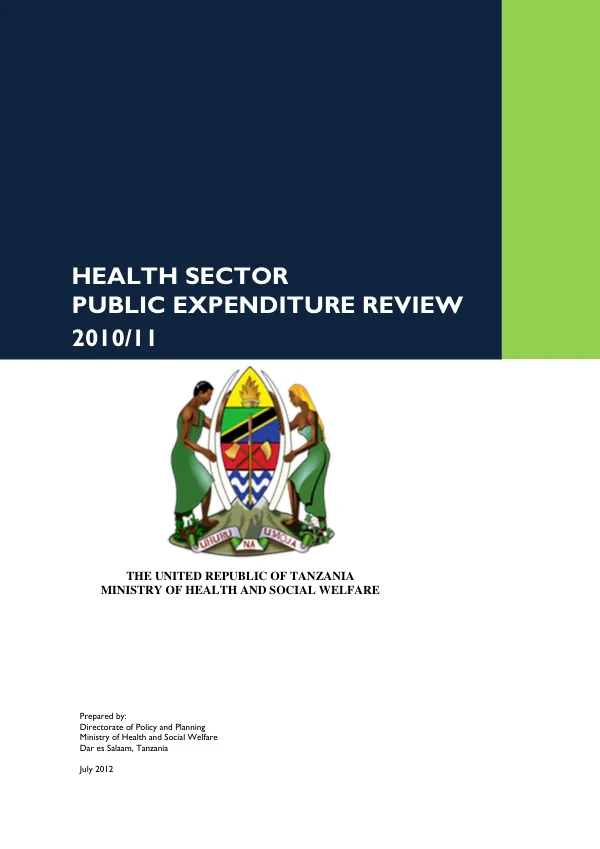 Health Sector Public Expenditure Review 2010/11