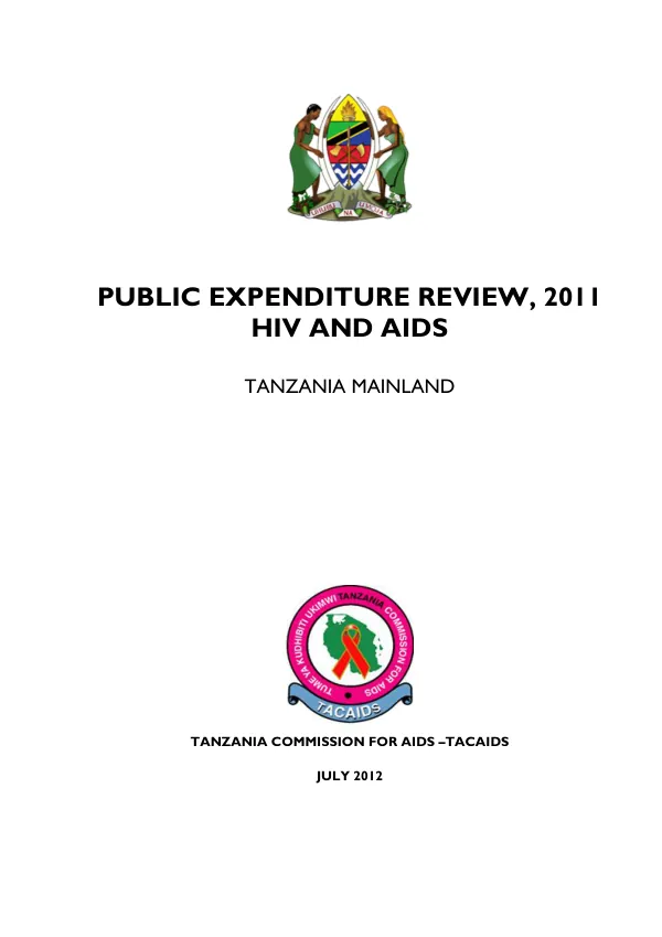 Public Expenditure Review, 2011 HIV/AIDS Tanzania Mainland