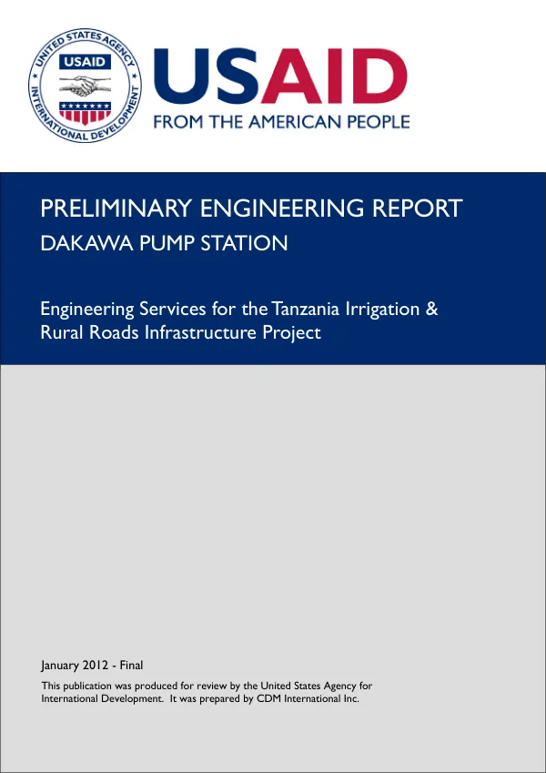Preliminary Engineering Report: Dakawa Pump Station