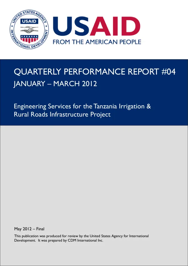 Quarterly Performance Report #04: January - March 2012