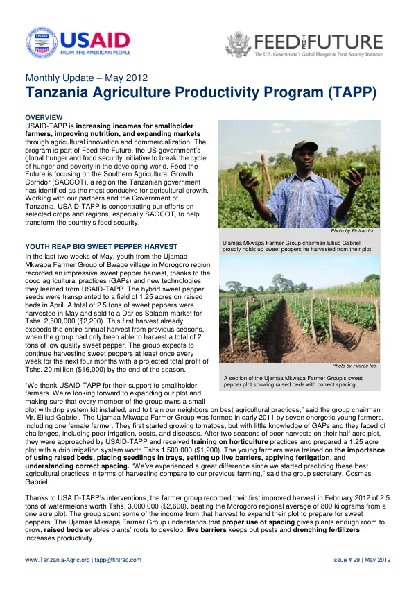 USAID-TAPP monthly bulletin #29