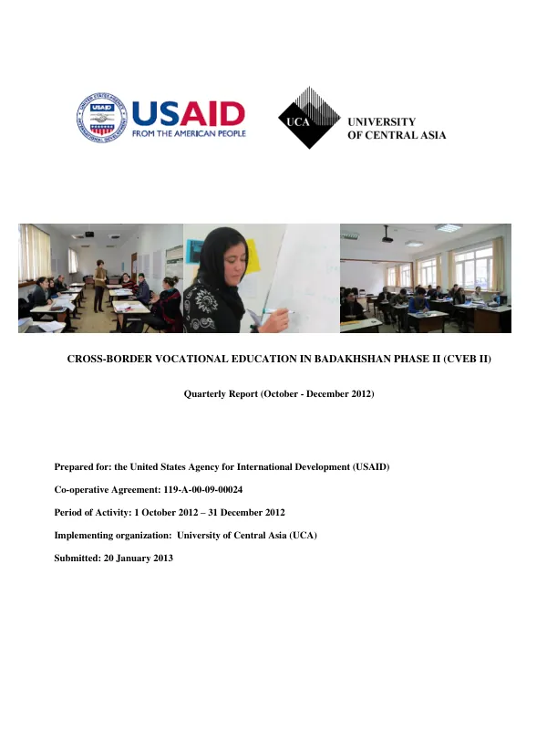 Cross-Border Vocational Education in Badakhshan Phase II (CVEB II)