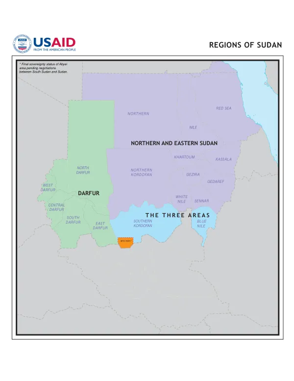 Ongoing USG Humanitarian Assistance to Sudan Map