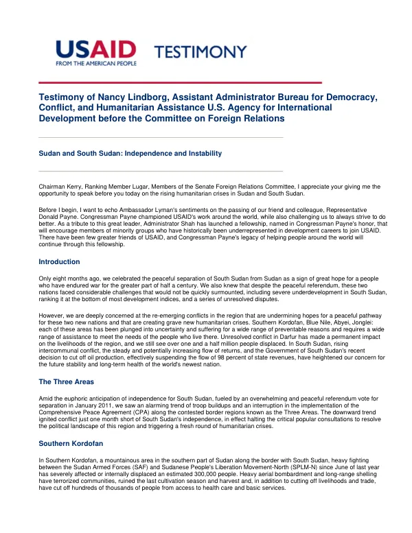 Sudan and South Sudan: Independence and Instability