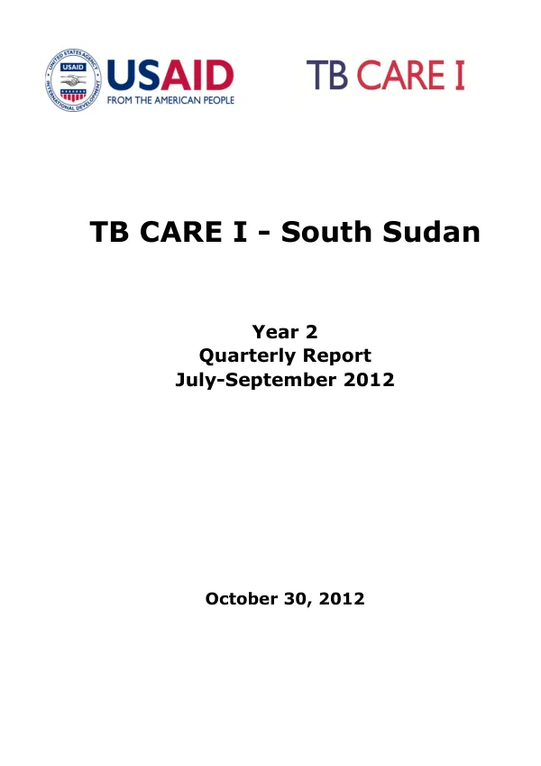 TB CARE I - South Sudan Year 2 Quarterly Report