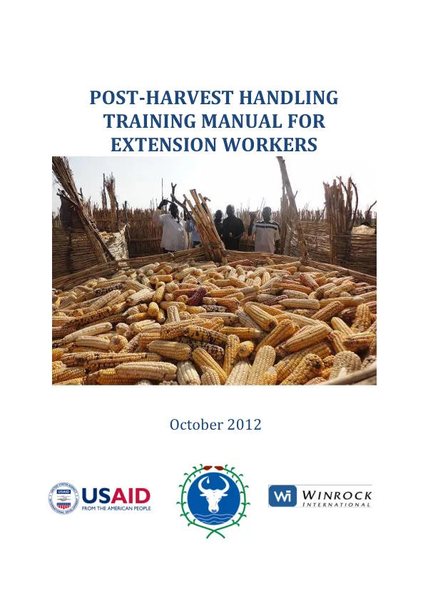 Post-Harvest Handling Training Manual for Extension Workers