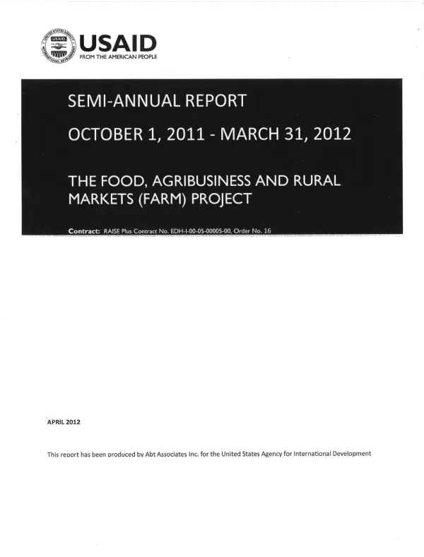 Semi-Annual Report: October 2011 - March 2012