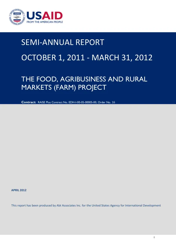 Semi-Annual Report: October 1, 2011 - March 31, 2012